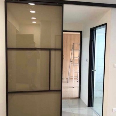 臻興拉門新北廚房鋁框拉門安裝