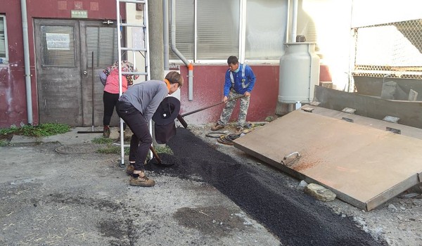 彰化伸港柏油路面破損修復前後對比
